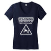 warning does not play well with others Women's V-Neck T-Shirt