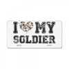 i love my soldier hunter camouflage License Plate