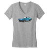 1965 corvette sting ray classic car, ideal birthday gift or pres Women's V-Neck T-Shirt