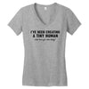 i've been creating a tiny human Women's V-Neck T-Shirt