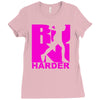 run harder gym workout Ladies Fitted T-Shirt