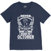 Never Underestimate Dog Rescuer Who Was Born October V-Neck Tee