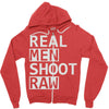 real men shoot raw Zipper Hoodie