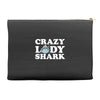 crazy lady shark Accessory Pouches