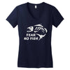 fear no fish Women's V-Neck T-Shirt