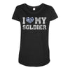 i love my soldier navy camouflage Maternity Scoop Neck T-shirt