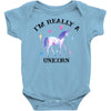 i'm really a unicorn Baby Bodysuit