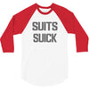 suits suck! t shirt t funny comedy on tv large 3/4 Sleeve Shirt