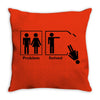 problem solved funny t shirt marriage wife beer s 3xl Throw Pillow