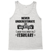 never underestimate an old man who was born in february Tank Top