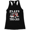 plays with trucks family matching Racerback Tank