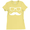 mustache glasses nerd Ladies Fitted T-Shirt
