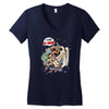 deadpool and superman Women's V-Neck T-Shirt