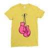 boxing gloves breast cancer Ladies Fitted T-Shirt
