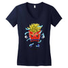saiyan fries Women's V-Neck T-Shirt