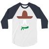 ladies sombrero  funny retro mexico mustache designer 3/4 Sleeve Shirt