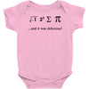 i ate sum pi t shirt s m l xl 2xl 3xl funny nerdy geeky college awesom Baby Onesie