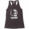 saw puppe horror Racerback Tank