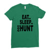 eat sleep hog hunt Ladies Fitted T-Shirt