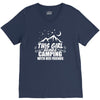 This Girl Loves Camping With Her Friends V-Neck Tee