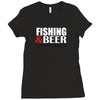fishing and beer Ladies Fitted T-Shirt