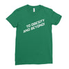 to obesity and beyond Ladies Fitted T-Shirt