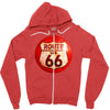 route 66 sign distressed, ideal birthday gift or present Zipper Hoodie