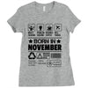 Born In November Ladies Fitted T-Shirt