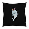 cute kawaii narwhals are cute Throw Pillow