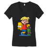 bart simpson Women's V-Neck T-Shirt