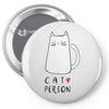 cat love person! Pin-back button