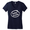 baby inside sticker vinyl decal Women's V-Neck T-Shirt