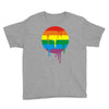rainbow colored stripes dot running splashes Youth Tee