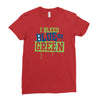 i bleed blue and green Ladies Fitted T-Shirt