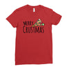 merry crustmas christmas pizza Ladies Fitted T-Shirt