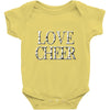 love cheer gold mixed media Baby Onesie