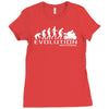 motorbike motorcycle ape to evolution sticker transfer iron on Ladies Fitted T-Shirt