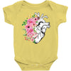 Heart And Flowers Baby Bodysuit