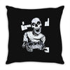 skull gamer Throw Pillow