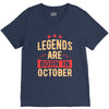 legends are born in october V-Neck Tee