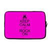 keep calm and rock on mens black t shirt rock music new Laptop sleeve
