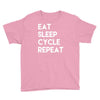 eat sleep cycle repeat Youth Tee
