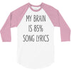 my brain is 85% song lyrics 3/4 Sleeve Shirt