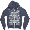 Real Kings Are Born On October 2 Zipper Hoodie