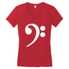 bass cleff funny Women's V-Neck T-Shirt