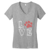 love paw rhinestud Women's V-Neck T-Shirt