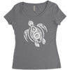 hawaiian turtle tribal art Women's Triblend Scoop T-shirt