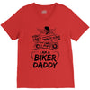 You Cant Scare Me I am Biker Daddy V-Neck Tee