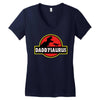 Daddysaurus Jurassic Park Women's V-Neck T-Shirt
