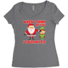 touch my elf christmas fun and naughty Women's Triblend Scoop T-shirt